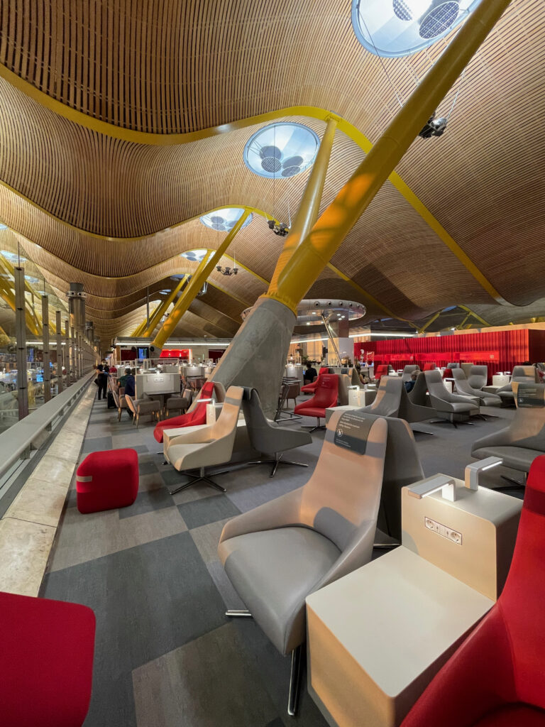 Inside Madrid Airport first class lounge