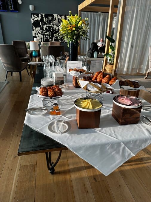 At LHR, there is The Concord Room for first class passengers.  The food and fresh flowers are next level.