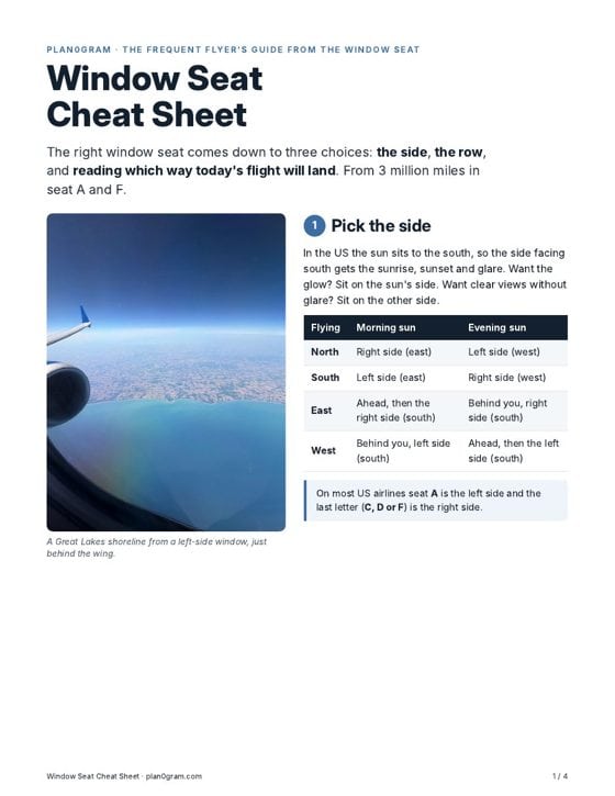 Window Seat Cheat Sheet cover